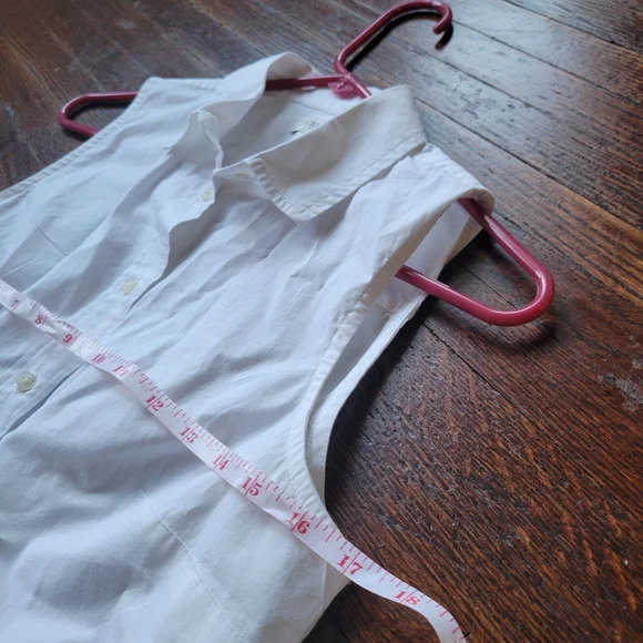 J. Crew Sleeveless Cotton Poplin Shirt in Signature Fit White Size S - Picture 16 of 17